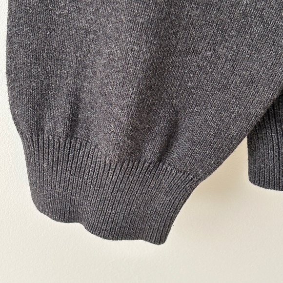 Eddie Bauer Charcoal Gray V-Neck Cotton Sweater - Picture 6 of 16